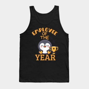 funny lazy penguin, employee of the year joke Tank Top